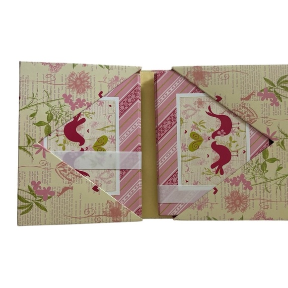 VTG Love Birds Blank Note Cards 20 +Envelopes Floral Pink Yellow 6.5X5 Thank You - Picture 3 of 3